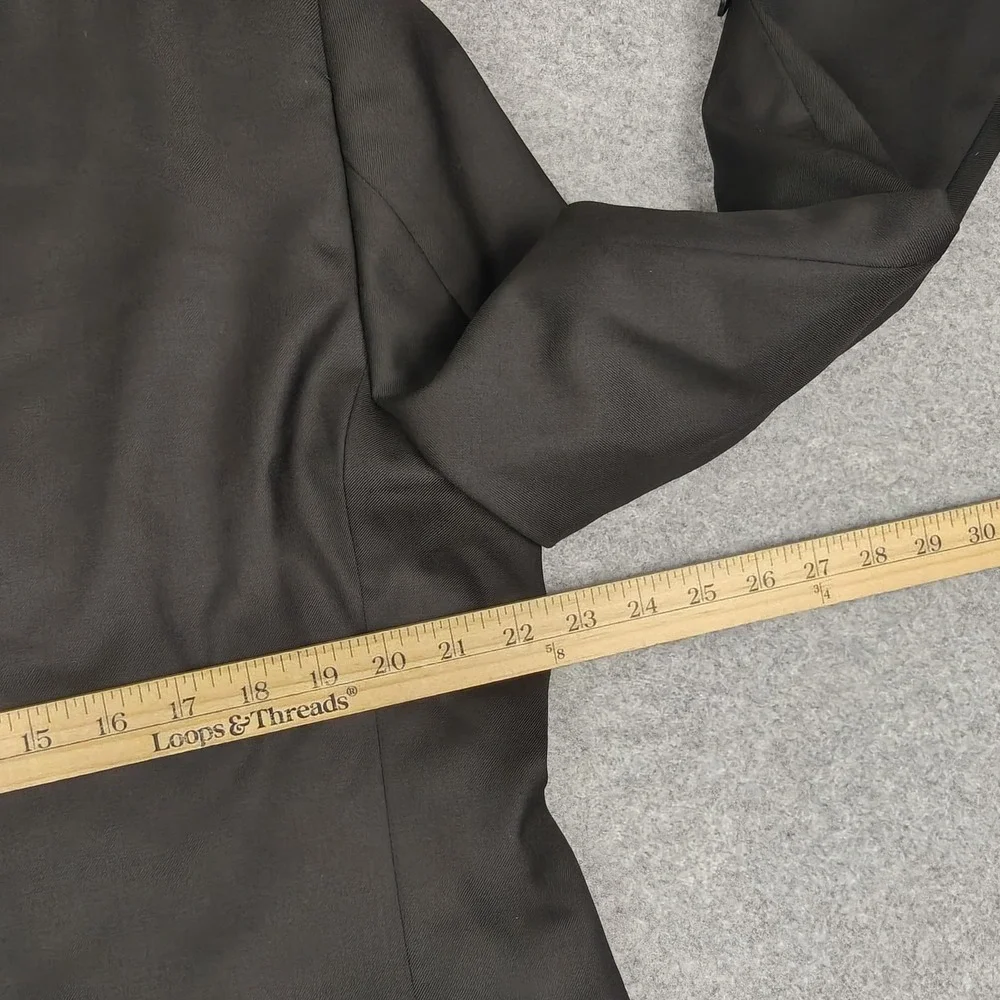 Di Stefano Blazer Mens 46 Black Wool Super 150s Two Button Suit‎ Jacket Italy